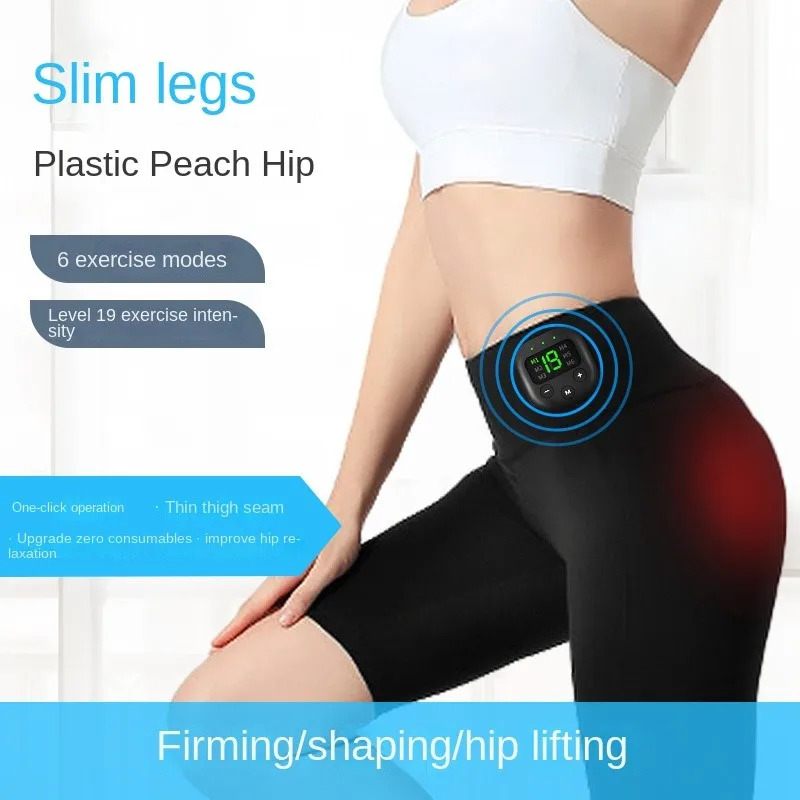 High Waist Yoga Pants with EMS Muscle Stimulator Buttocks Hip Trainer Abdominal ABS Stimulator Fitness Body Slimming Massager