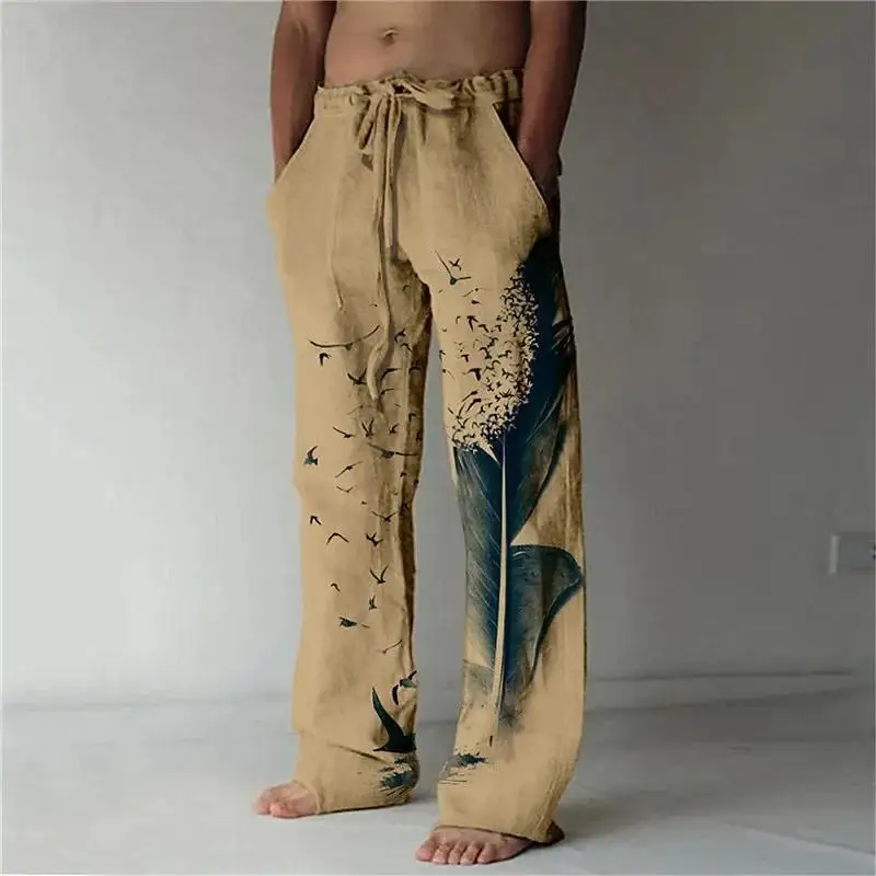 2026 Cross-Border Sommerhose Strandhose mit Kordelzug und elastischem Bund, 3D-gedrucktes Hawaii-Muster, bedruckte Herrenhose – Detail 2