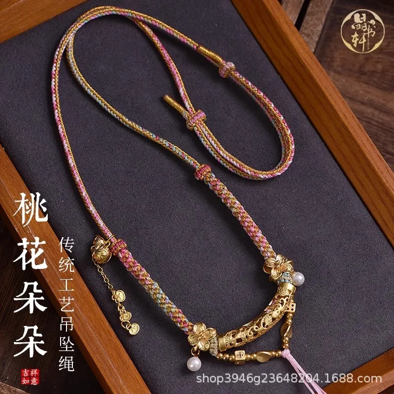 

Tangka With Tibetan Hand Rubbing Cotton Necklace Rope High Quality Chinese Style China Chic Cultural Game Lanyard Lucky Jewelry