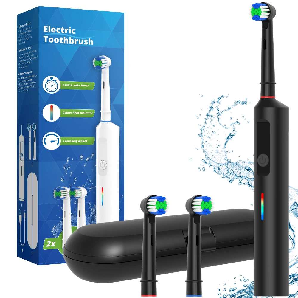 

Smart Electric Toothbrush, Rechargeable Electric Powered Toothbrushes - 3 Modes & Travel Case, Compatible with Oral B Brush Head