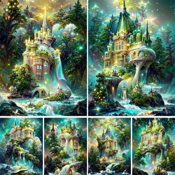 5D Diy Diamond Embroidery Fantasy Castle in the Forest Diamond Painting Needleworks Cross stitch Needleworks Home Decor J3420