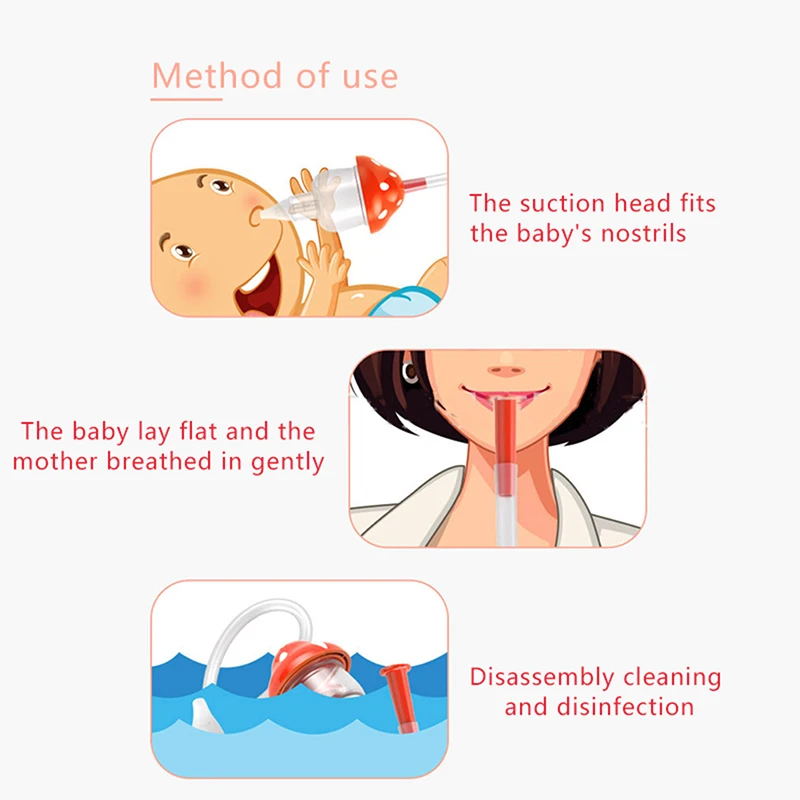 1PC Baby Nasal Suction Snot Cleaner Baby Mouth Suction Catheter Children Nasal Aspirator Cleansing Sucker Nose Cleaning Tool