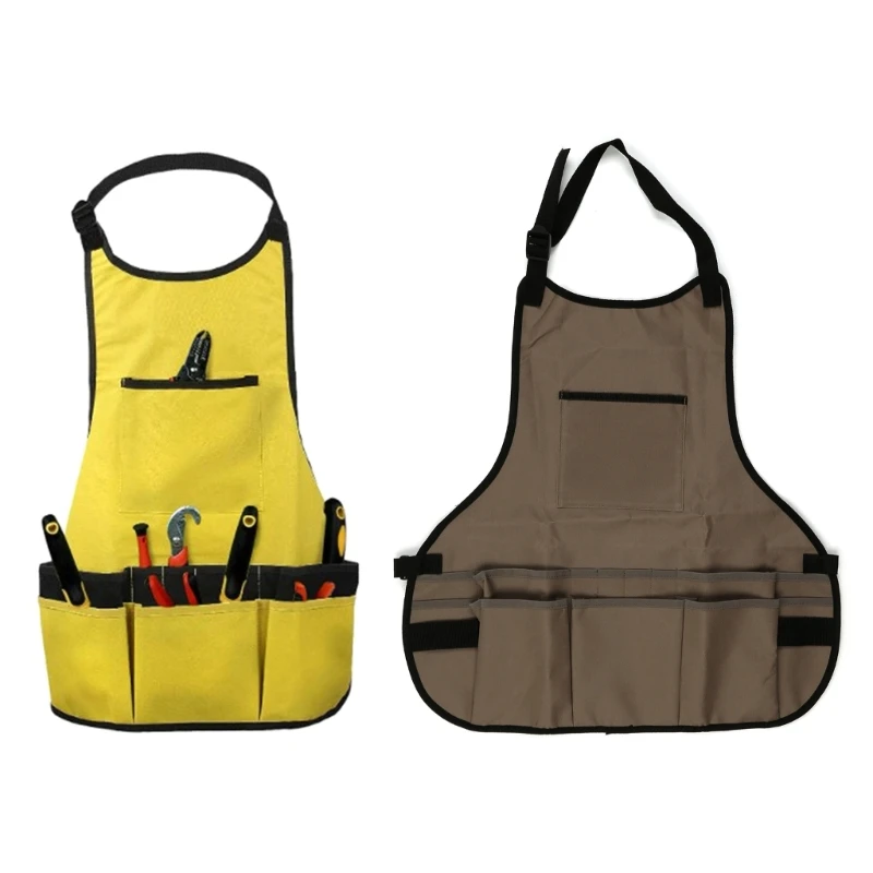 Garden Apron with Multiple Tool Pockets and Storage Bag Convenient Keep Your Tools Organized and Your Clothes Clean