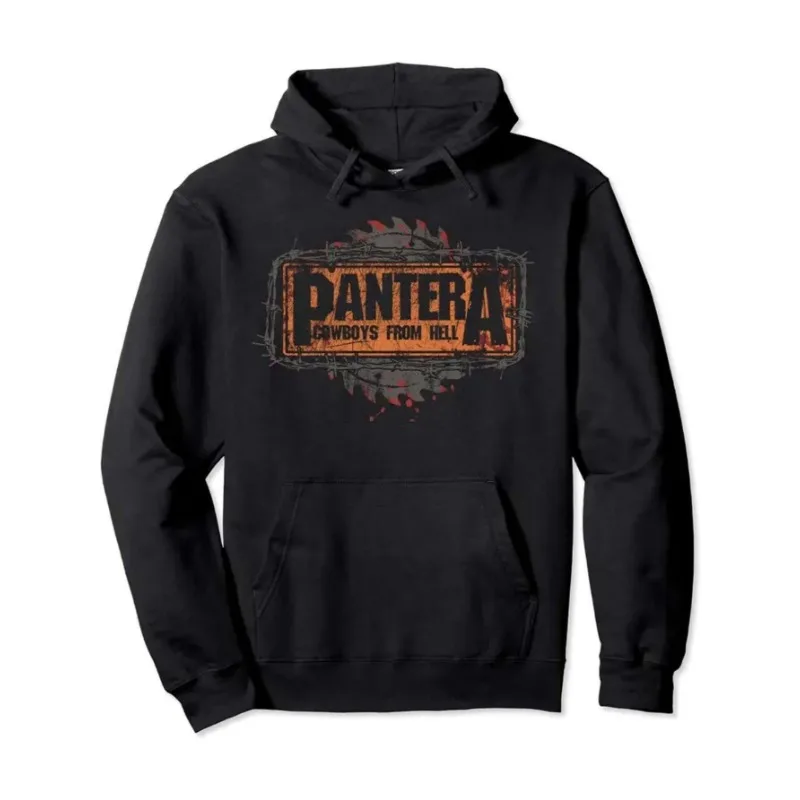 [سويت شيرت Pantera الناعم] سويت شيرت بقلنسوة للرجال من Pantera "Cowboys From Hell" فائق النعومة وجيد التهوية |   أسلوب الشارع العصري،