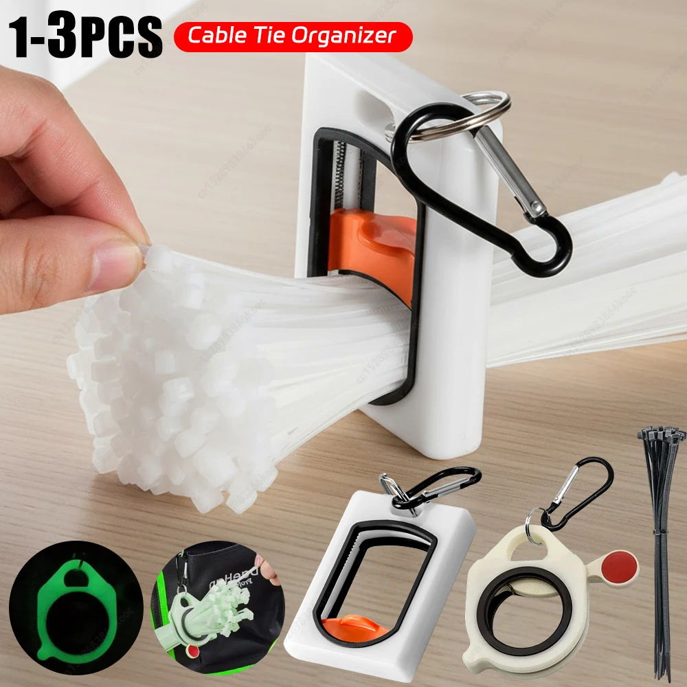 1-3PCS Cable Tie Organizer Glow In The Dark Cable Tie Holder Plastic Cable Organizer Holder for Multi-Purpose Indoor Outdoor Use