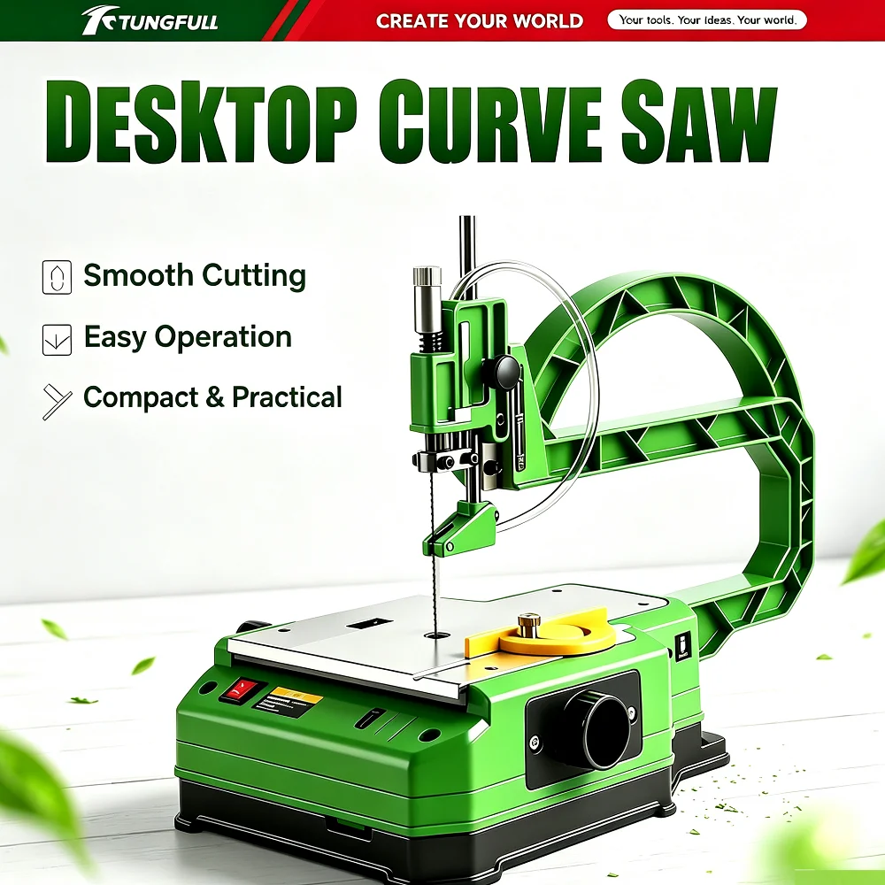 Tabletop Scroll Saw Portable Electric Curve Cutting Saw For Home DIY Wood Craft Trimming Irregular Shape Woodworking Power Tool
