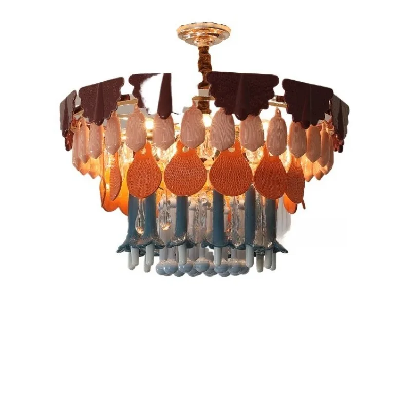 

Vintage dopamine, chandelier French pastoral, ceramic living room lamp macaron, warm and romantic lamp