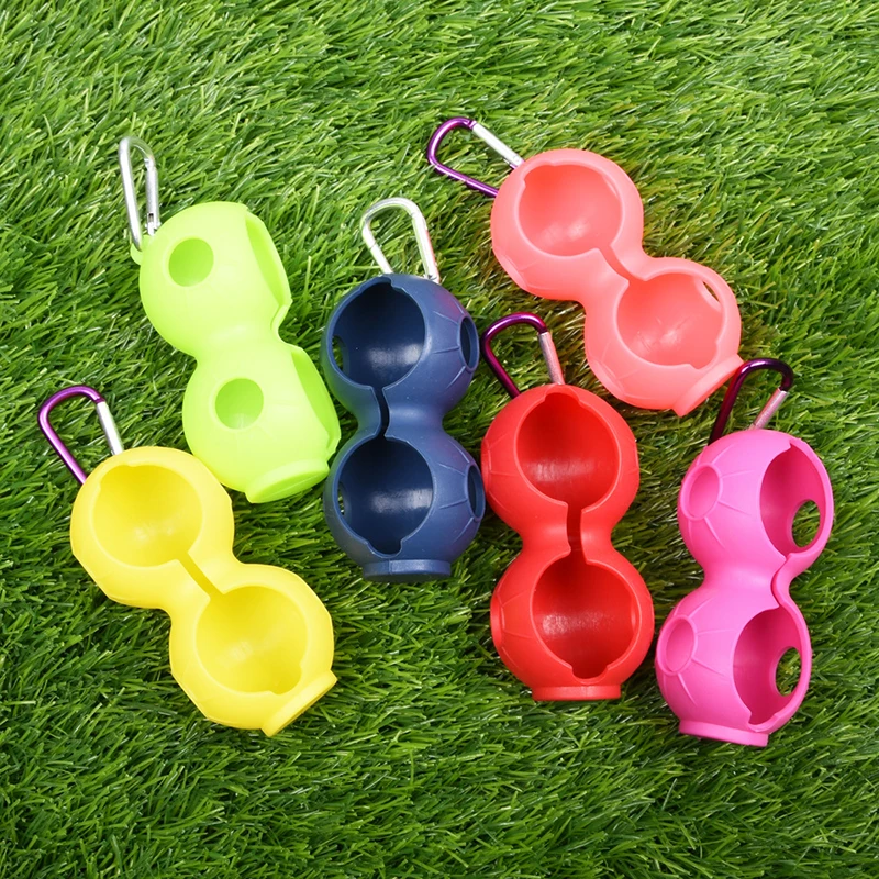 1Pcs Portable Golf Ball Protective Holder Cover Golf Ball Silicone Double Case Cover Golf Training Sports Accessories 7 Colors