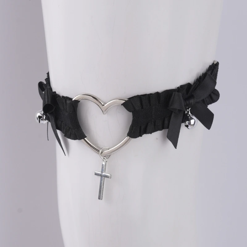 Nowy seksowny pierścionek na udo Bowknot Lace Elastic Leg Ring Cross Heart Bow Leg Loop Wedding Bride Leg Garter Belt Cosplay Party Accessori