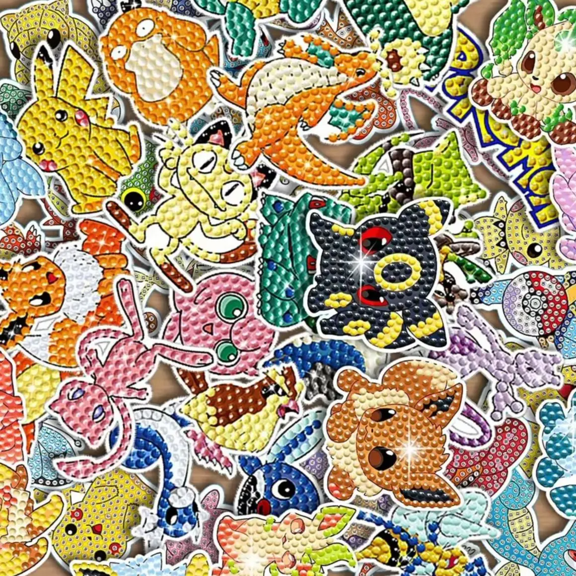 

Pokémon Pikachu Digimon Diamond Painting Sticker 12-23Pcs DIY Hot-selling Anime Character Birthday Kids Gift Ornament Souvenirs