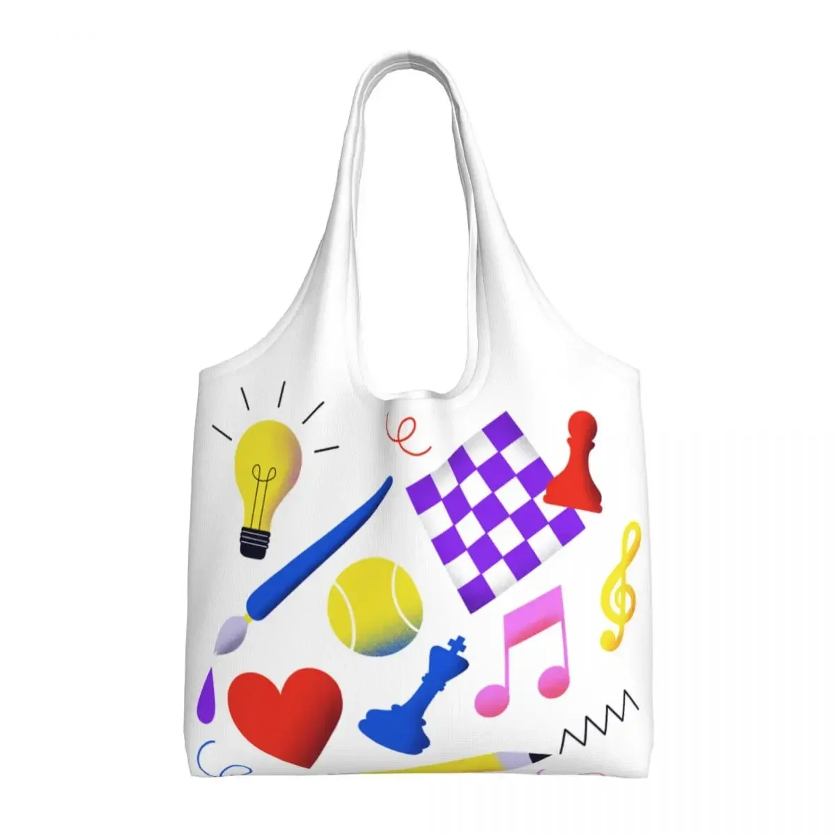 Fashion Print Hobbies Shopping Tote Bag Reusable Canvas Shoulder Shopper Street Mmural Art Eldridge Bags Handbags