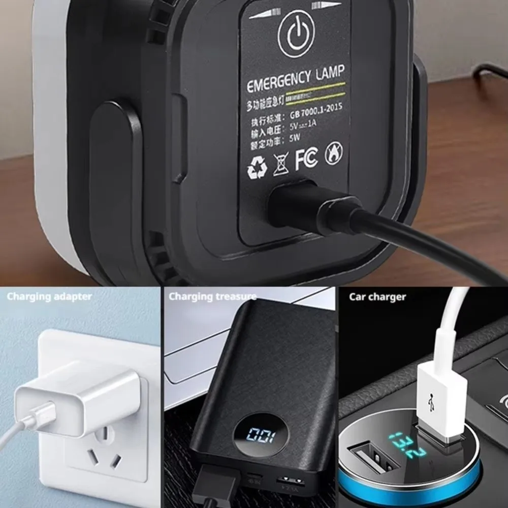 فانوس تخييم صغير محمول بثلاث إعدادات مصباح خيمة مقاوم للماء سطوع قابل للتعديل USB قابل لإعادة الشحن LED ضوء العمل في الهواء الطلق #6