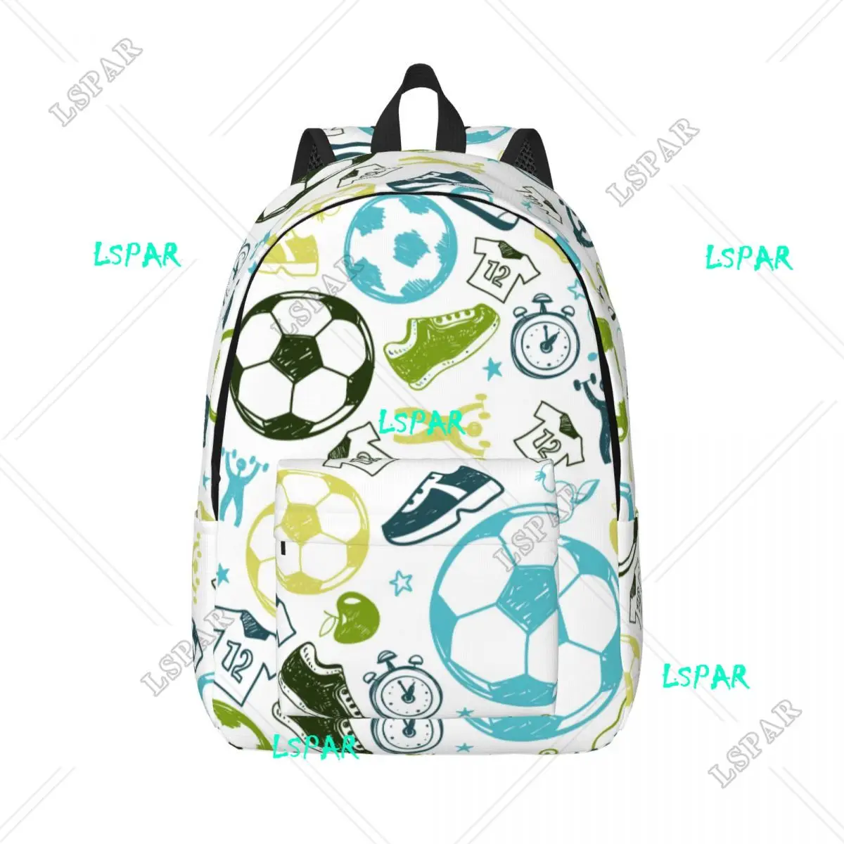 Soccer Sport Pattern Football Canvas Backpack for Women Men College School Students Bookbag Fits 15 Inch Laptop Bags