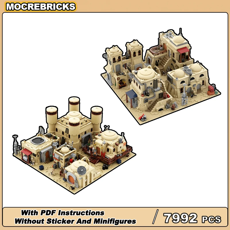 

Space Movie Tatoines Republic base Spaceport City Building Block Desert Architectural complex Street View Model Bricks Toys