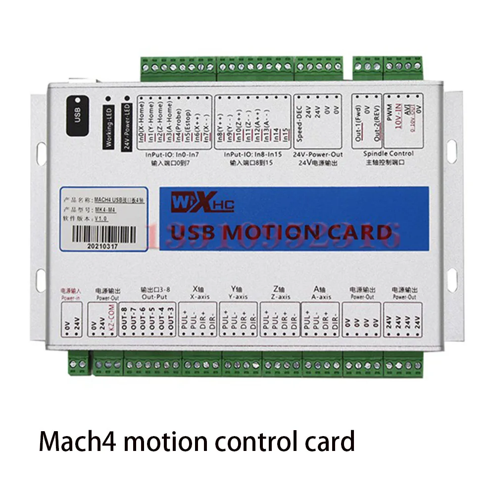 Cnc Xhc Mach3 Mach4 Usb 3/4/6axis Motion Control Card Windows 7 10 Engraving Machine Controller Supports Standard G Code