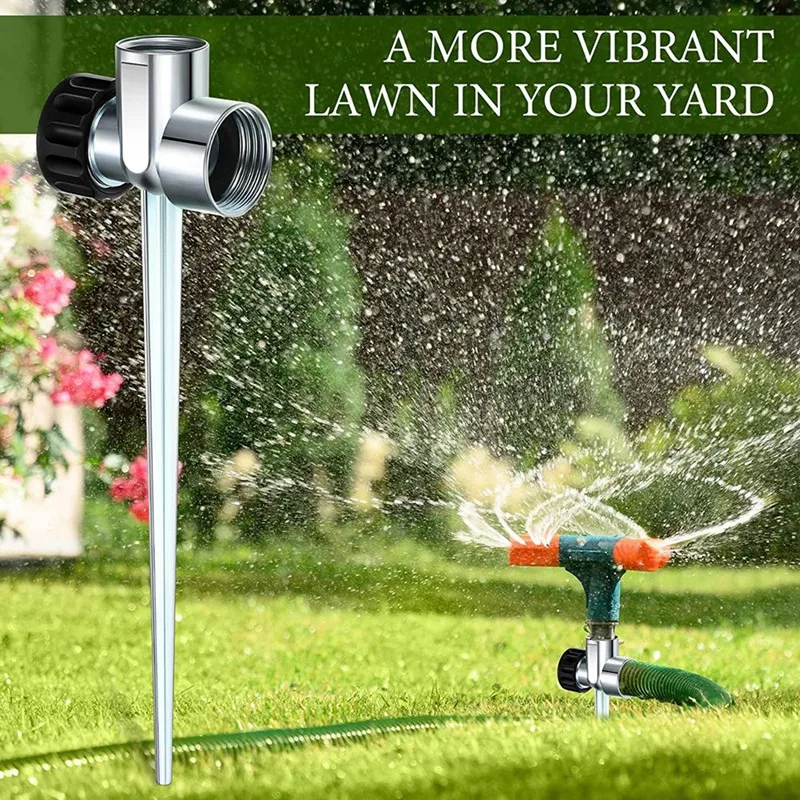 HOT SALE 30 Pack 1/2 Inch Sprinkler Spike Base Zinc Flow Thru Lawn Watering Sprinkler For Lawn And Garden Sprinklers