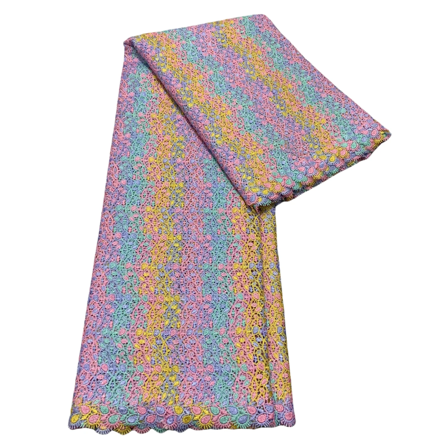 

African Guipure Cord Lace Fabric 2025 Quality Nigerian Water Soluble French Style for Women's Birthday Party Dresses And Sewing