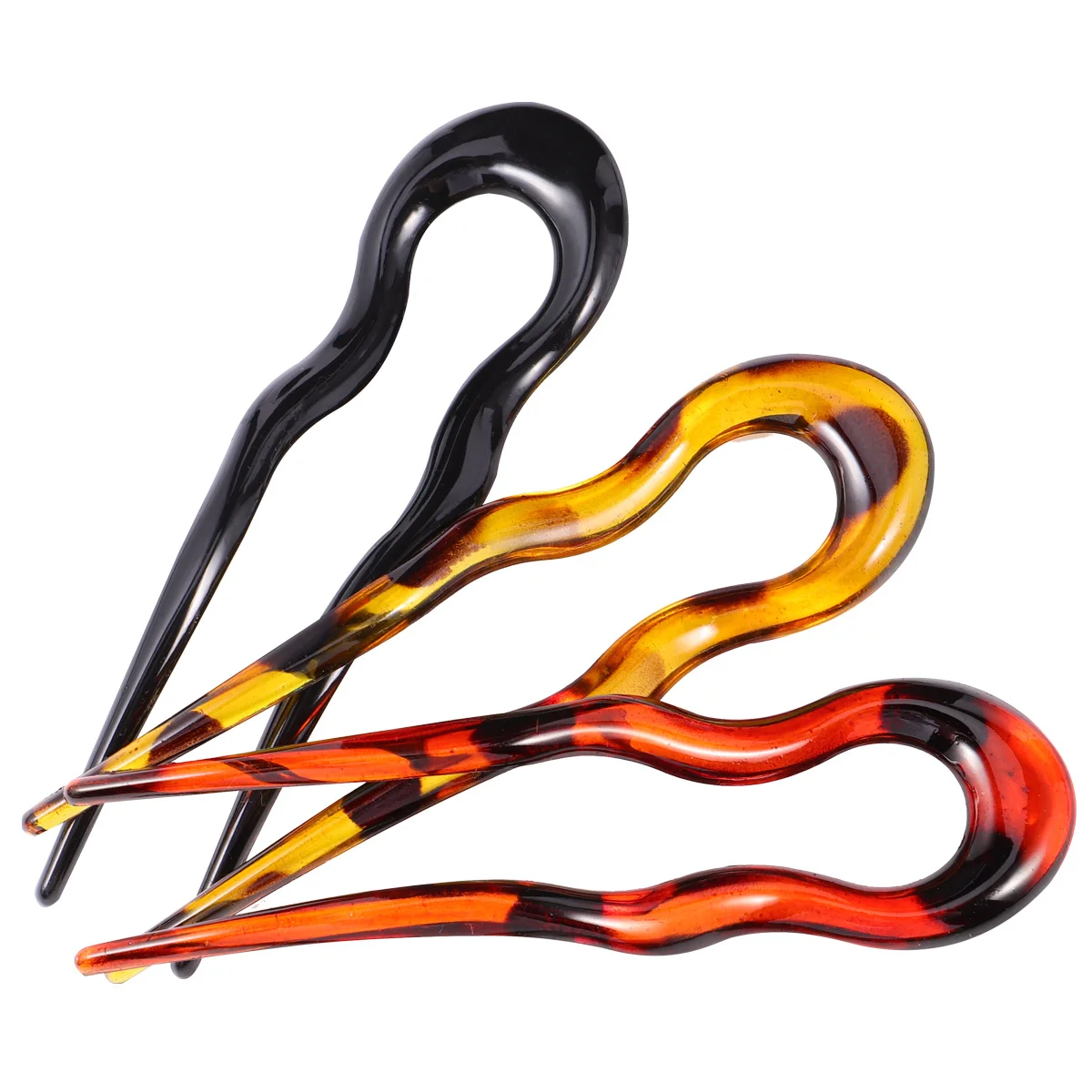 

3 Pcs Resin Hairpin Decorative Stick Shape Clip Fashion Women Long Plastic Styling Tools Jewelry