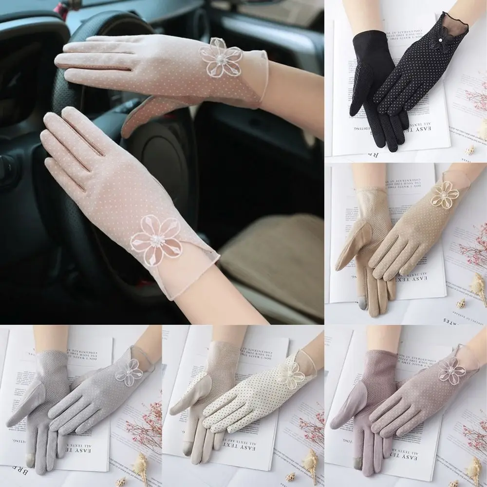 

New Thin Sun Protection Gloves Breathable Non-slip Touch Screen Gloves Mittens Women