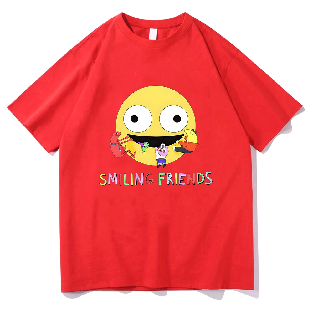 Camisetas con estampado de dibujos animados de amigos sonrientes, camiseta para hombre de verano y primavera, camisetas con estampado gráfico, camisetas suaves de alta calidad