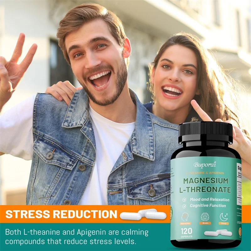 마그네슘 L-테레노산 복합체 - 높은 흡수율, 뇌 기억력 및 인지 보충 지원, 스트레스 완화