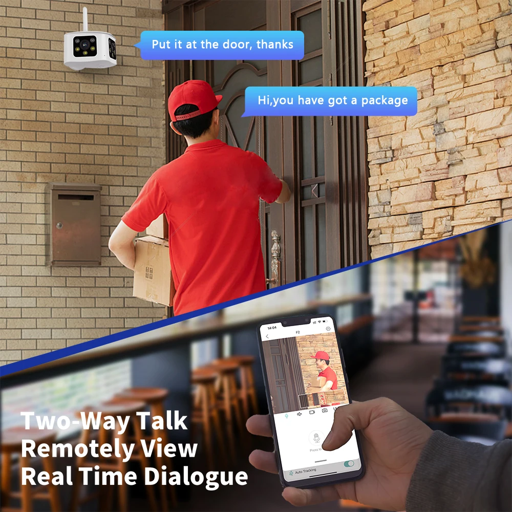 6MP Panoramic Dual Lens IP Camera 2.4Ghz WiFi Color Night Vision 5MP RJ45 Port 165° Angle Video Surveillance WiFi Camera Fisheye