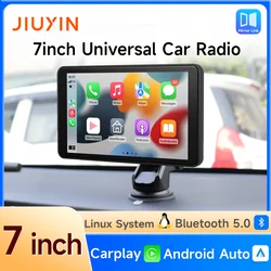 Universele 7Inch Auto Radio Multimedia Video Speler Draadloze Carplay Gps Navigatie Apple Android Auto Bluetooth Touchscreen