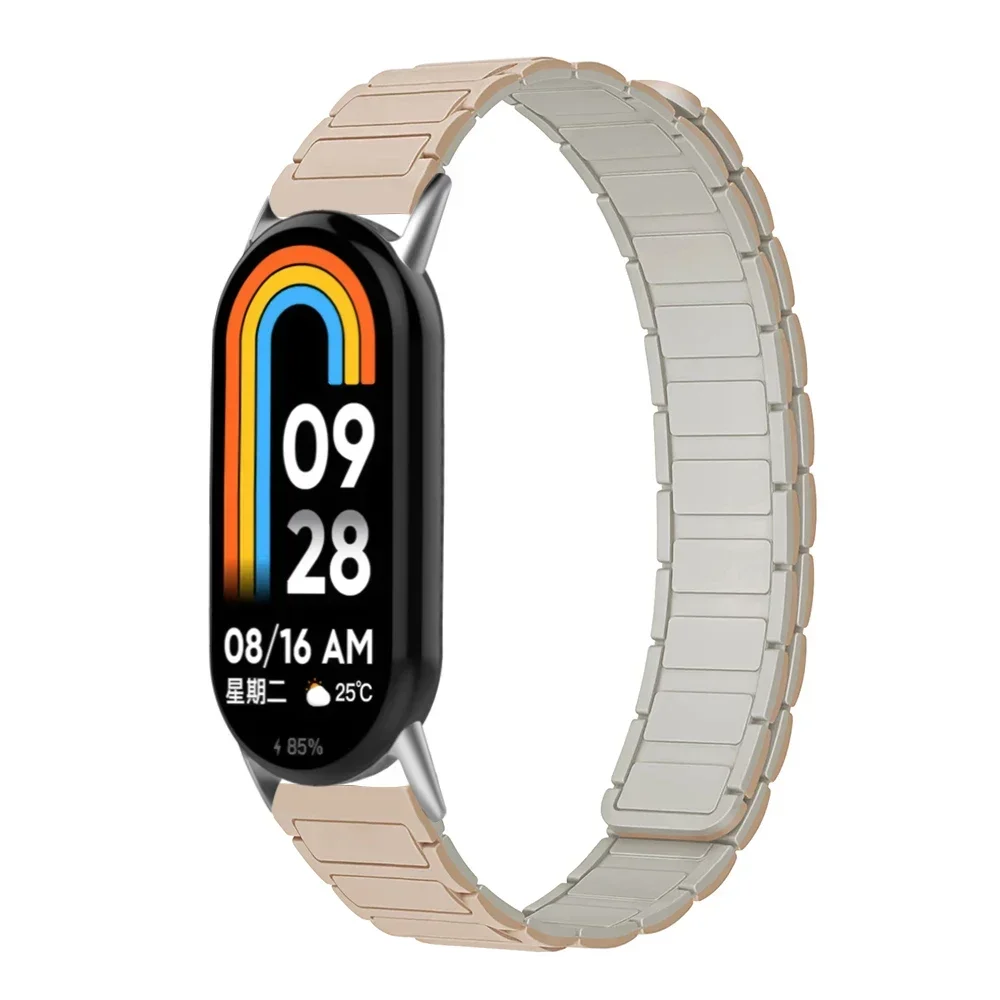 Correa magnética de silicona para Xiaomi Mi Band 8 9, pulsera deportiva para Xiaomi Watch Miband 8 9, accesorios, pulsera de caja de reloj