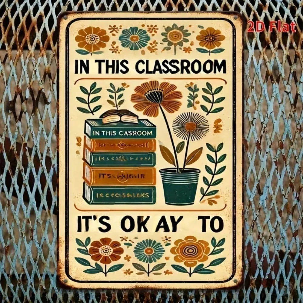 

Vintage Tin Sign Wall Art Deco for 2026 Ramadan, Valentine's Decor | 2D Rustic Metal Decor for Classroom, Bar & Garage