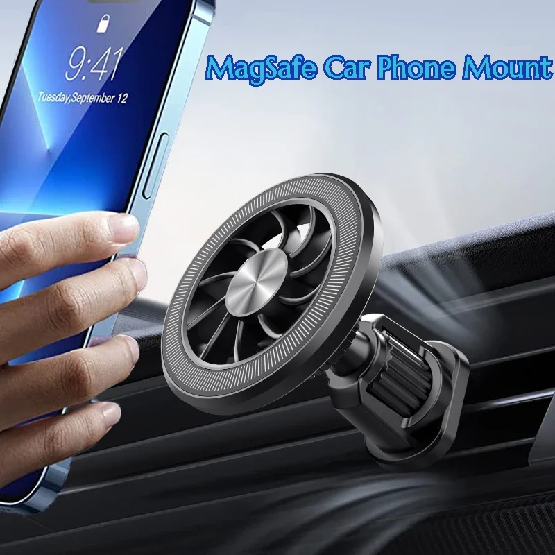 Fits MagSafe Car Phone Mount, Air Vent Cell Phone Holder Clip for iPhone 15 14 13 12 Series & MagSafe Case & All Phones