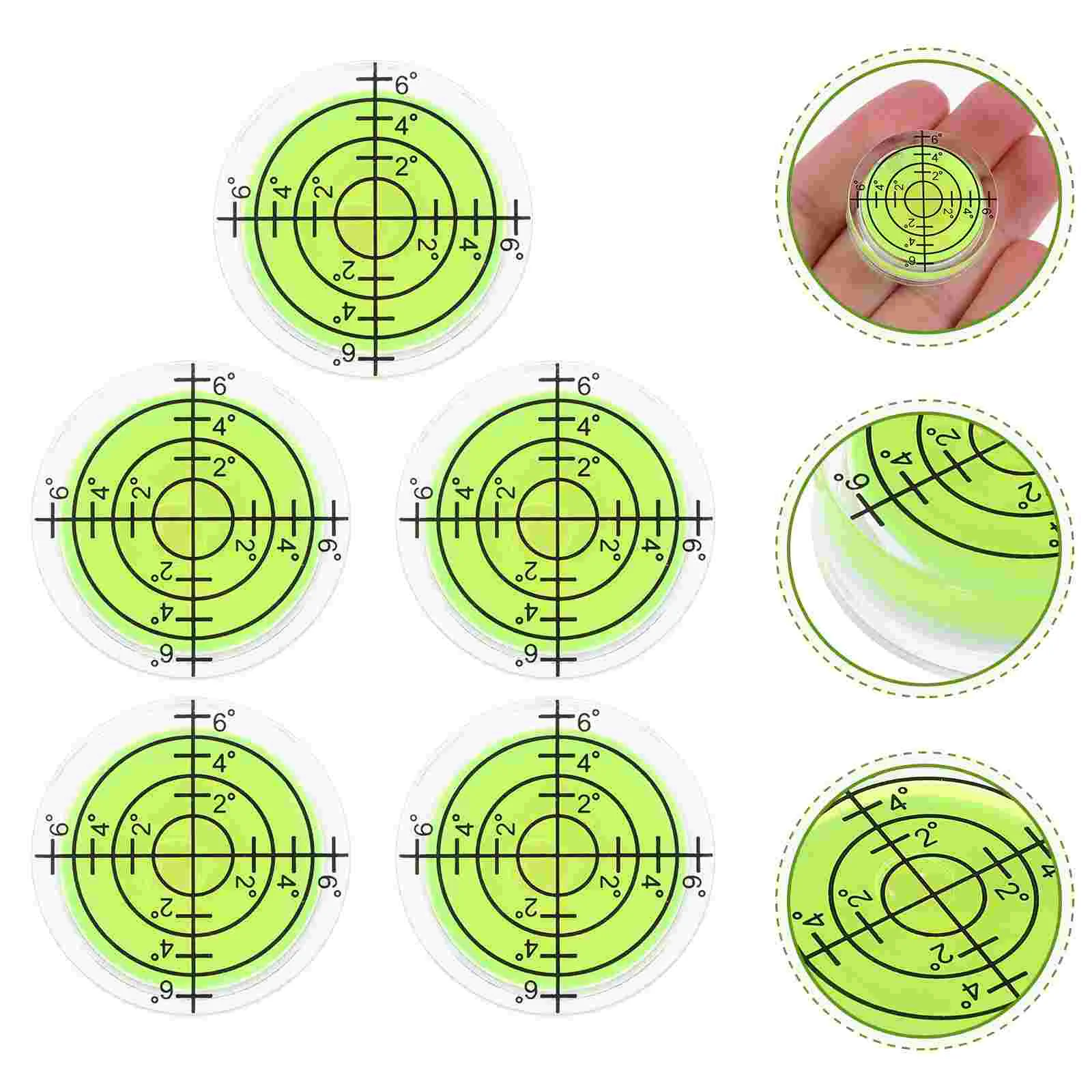 5pcs Small Level Bubble Circular Bubble Level Mini Level Small Leveler Spirit Level