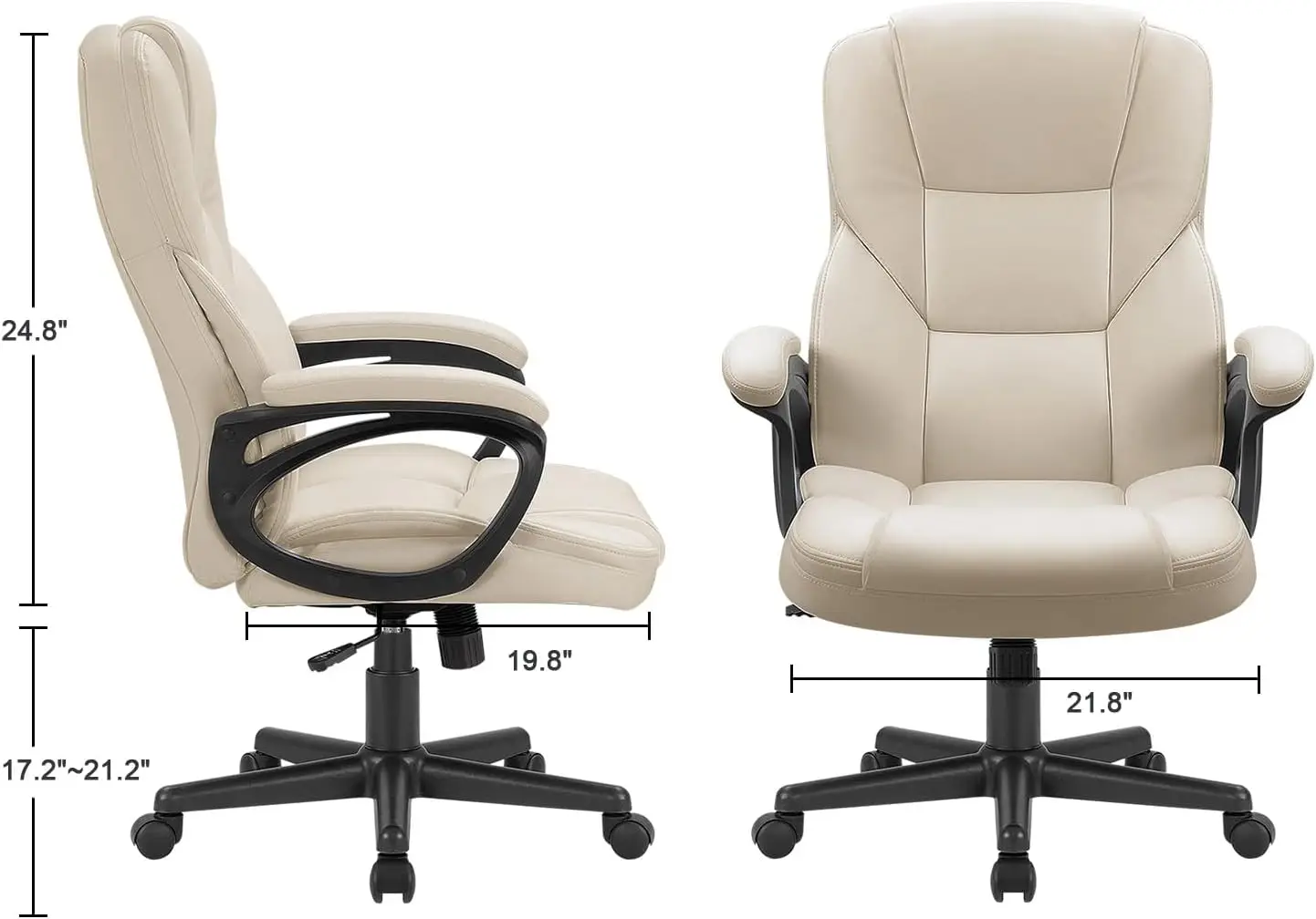 Silla ejecutiva de oficina con respaldo alto, asiento de escritorio ajustable para el hogar, giratoria, de cuero PU para ordenador, con soporte Lumbar