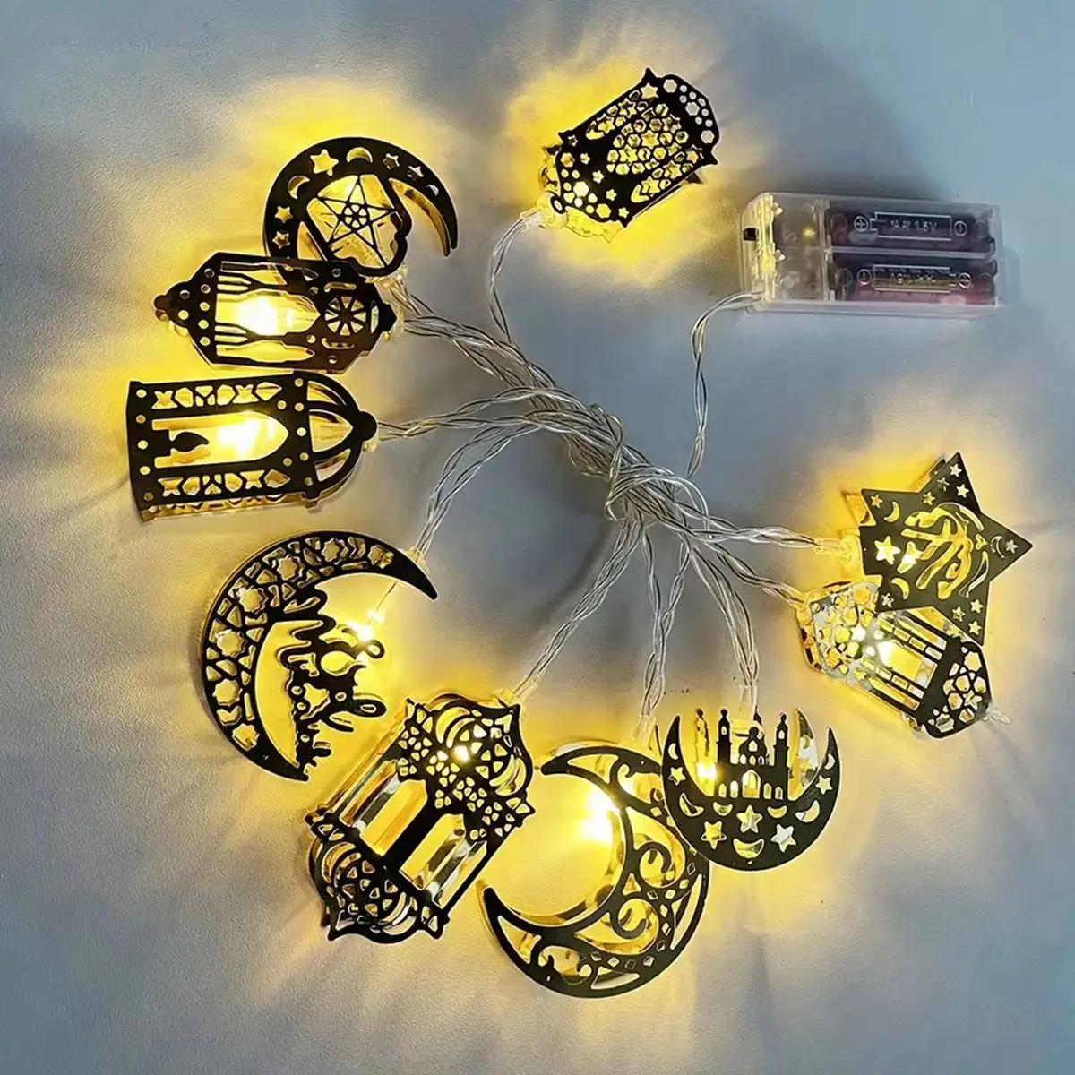 Eid Mubarak Moon Star Led String Lights Ramadan Decorations for Home Holiday Decorative Islam Muslim Event Party Lighting