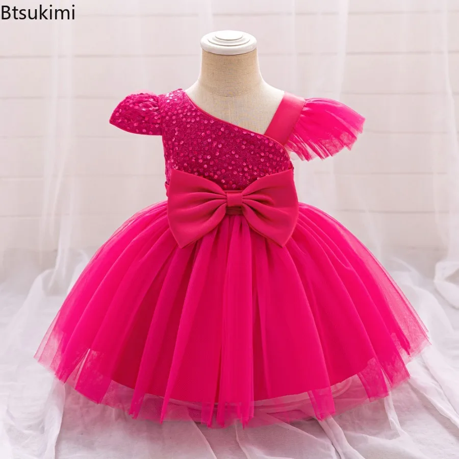 

Baby Girl Sequin Shining Tutu Dresses Toddler 1st Birthday Flying Sleeve Party Gown Girls Variety Summer Dress Kids Fashion Wear