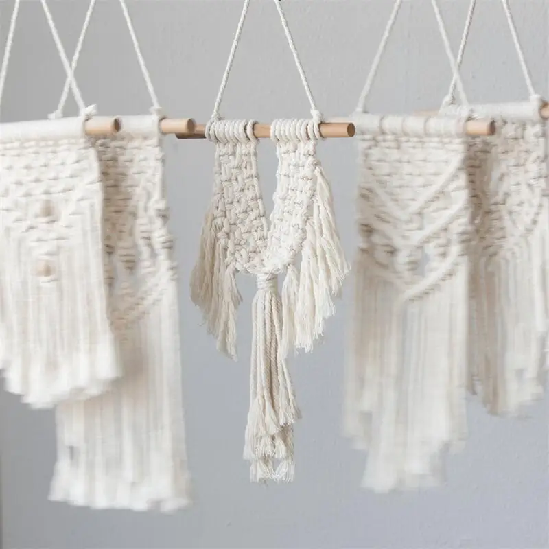 Small Nordic Style  Macrame Wall Hanging Cotton Weaving Handmade Wall Decoration For Home Decor Living Room Kids Room Decoration