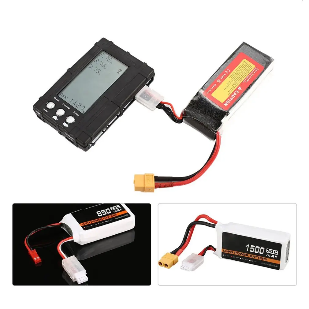 3in1 Battery Balancer LiPo/LiFe 2-6s Balancing Discharger Voltage Meter Tester LCD Screen Register JST Connector for RC Model