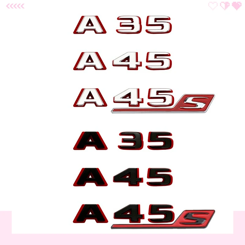 Nowy styl Dwukolorowe Litery A35 A45 A45S Turbo 4matic Emblemat do W177 W176 Naklejka Logo na Błotnik Samochodowy, Klapę Bagażnika, Tył