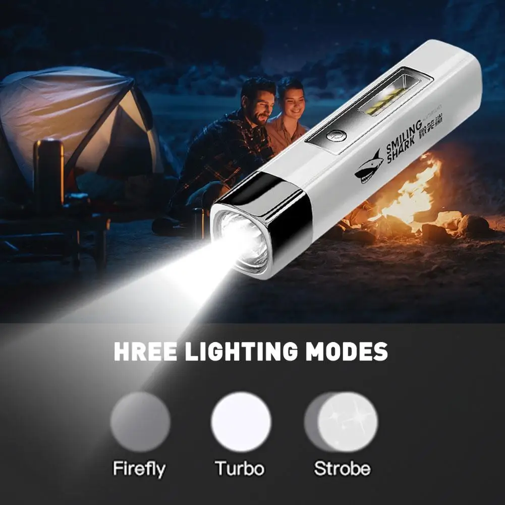 Smile Shark Flashlight Strong Light Charging Outdoor Beam Household Long Bright Led Multifunctional Portable Super Light Mi N7C6