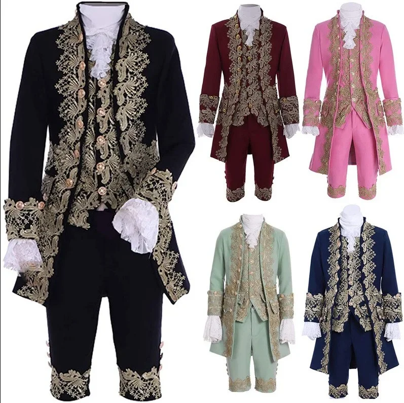 

Vintage European Prince Costume, Luxurious Court Style, Embroidered Lace, Noble Formal Wear, Stage Play Costume, Plus Size.