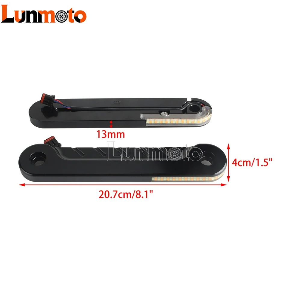 Ultra Bright 12V LED Fork Turn Signals Streamlined DRL Running Light For Harley Electra Glide Ultra Limited Tri Glide 2014-2024 6