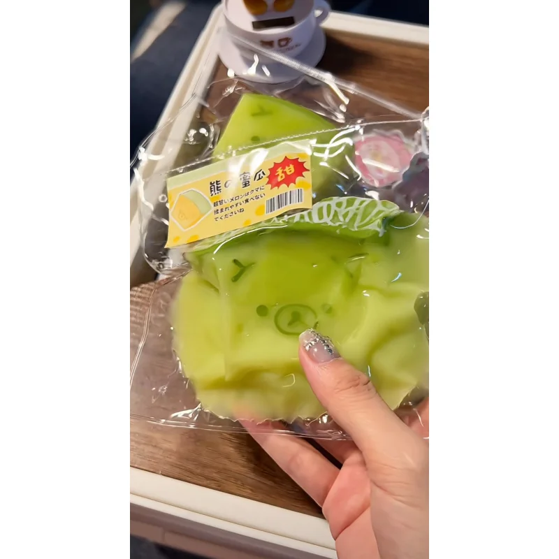 1 قطعة لعبة ناعمة جديدة بملمس يشبه زبادي البيض - على شكل دب البطيخ لتخفيف التوتر - سيليكون بدرجة غذائية #5