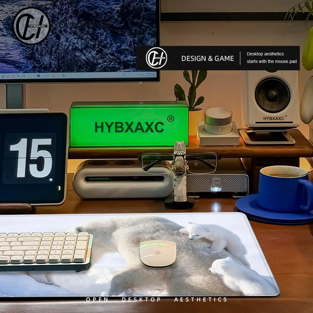 Arctic polar bear Mouse Pad Cute HD Desk Pad Extended Gaming Keyboard Mats Large 100x50cm XXL Gamer Mousepad
