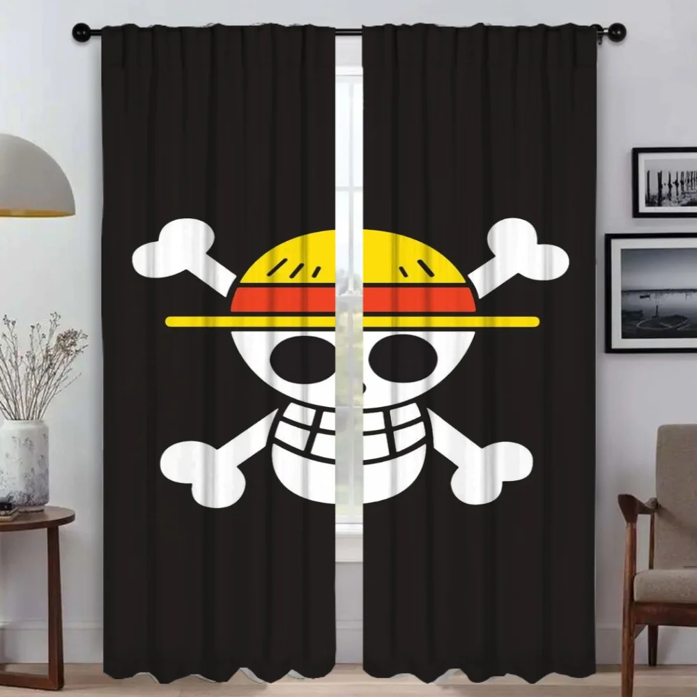 Blackout Curtain for Room 2 Panel O-One-pieceS Curtains Child Room Shades Halloween Decoration Partition Tulle for Bedroom Home