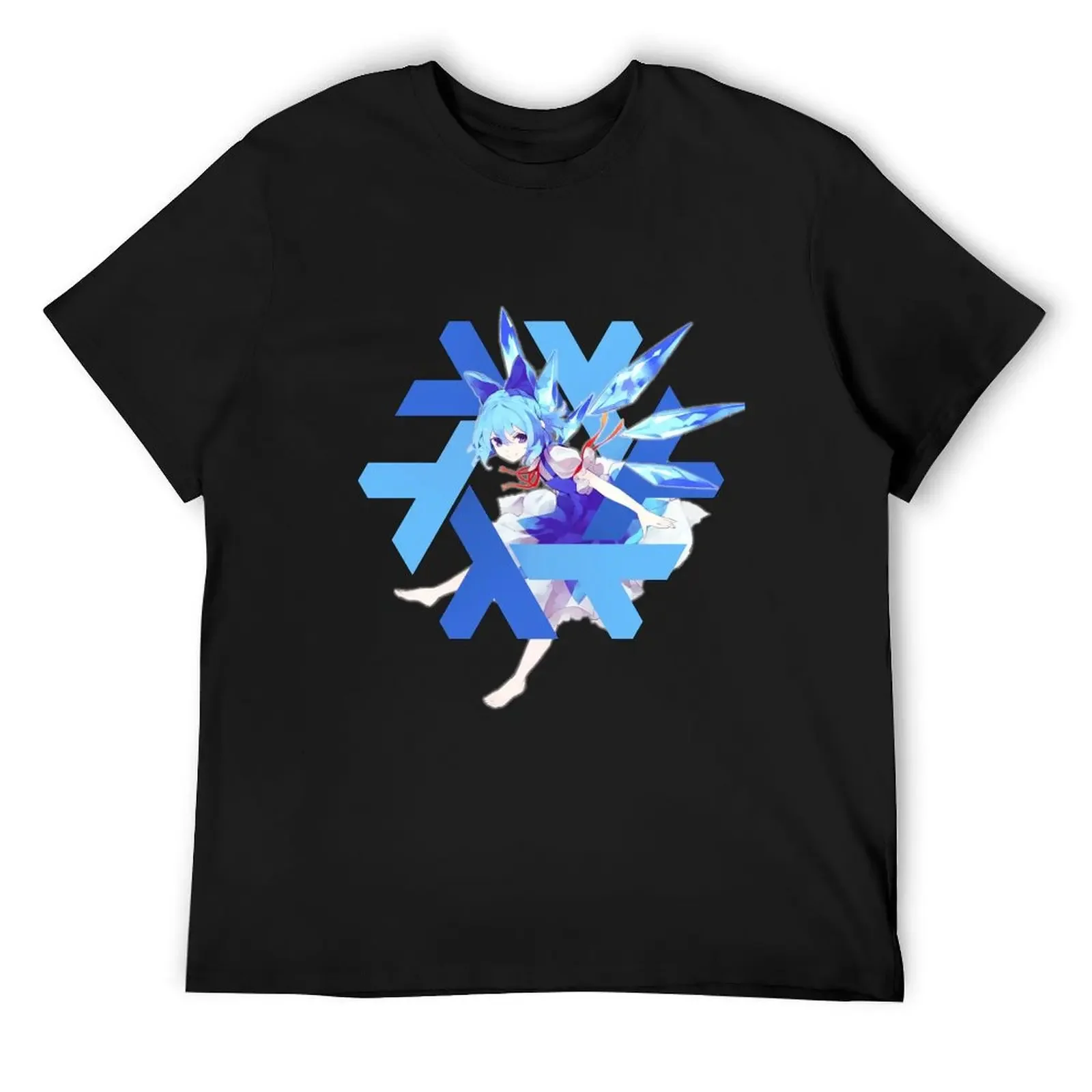 Cirno with NixOS Logo ~ Touhou T-Shirt Blouse vintage t shirts quick drying blanks funny t shirts for men