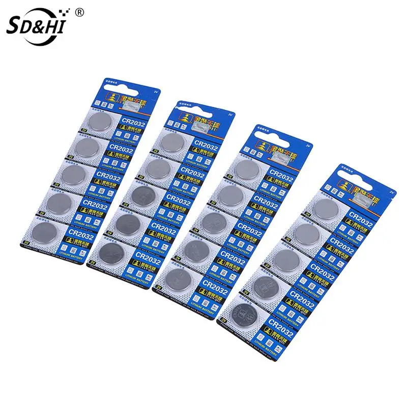 2/5Pcs CR2032 CR 2032 3V Lithium Battery For Toy Watch Car Remote Control Calculator Motherboard Button Coin Cell