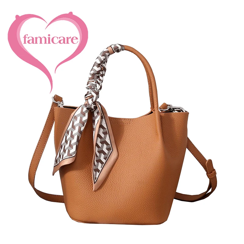 

New Summer Fashion Women Tote Handbag Lady Togo Cowhide Bucket Bag Female Large Capacity Shoulder Crossbody Girl Messenger Pack