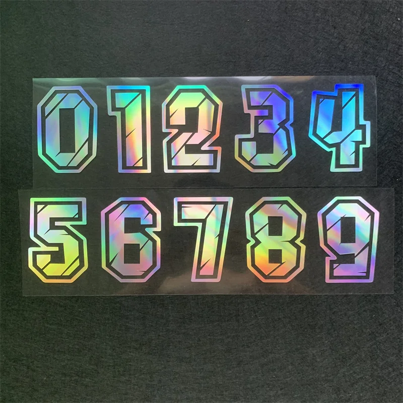 Laser No Background Figures 0 1 2 3 4 5 6 7 8 9 Racing Number Helmet Racing Vinyl Decals Naklejka na akcesoria motocyklowe