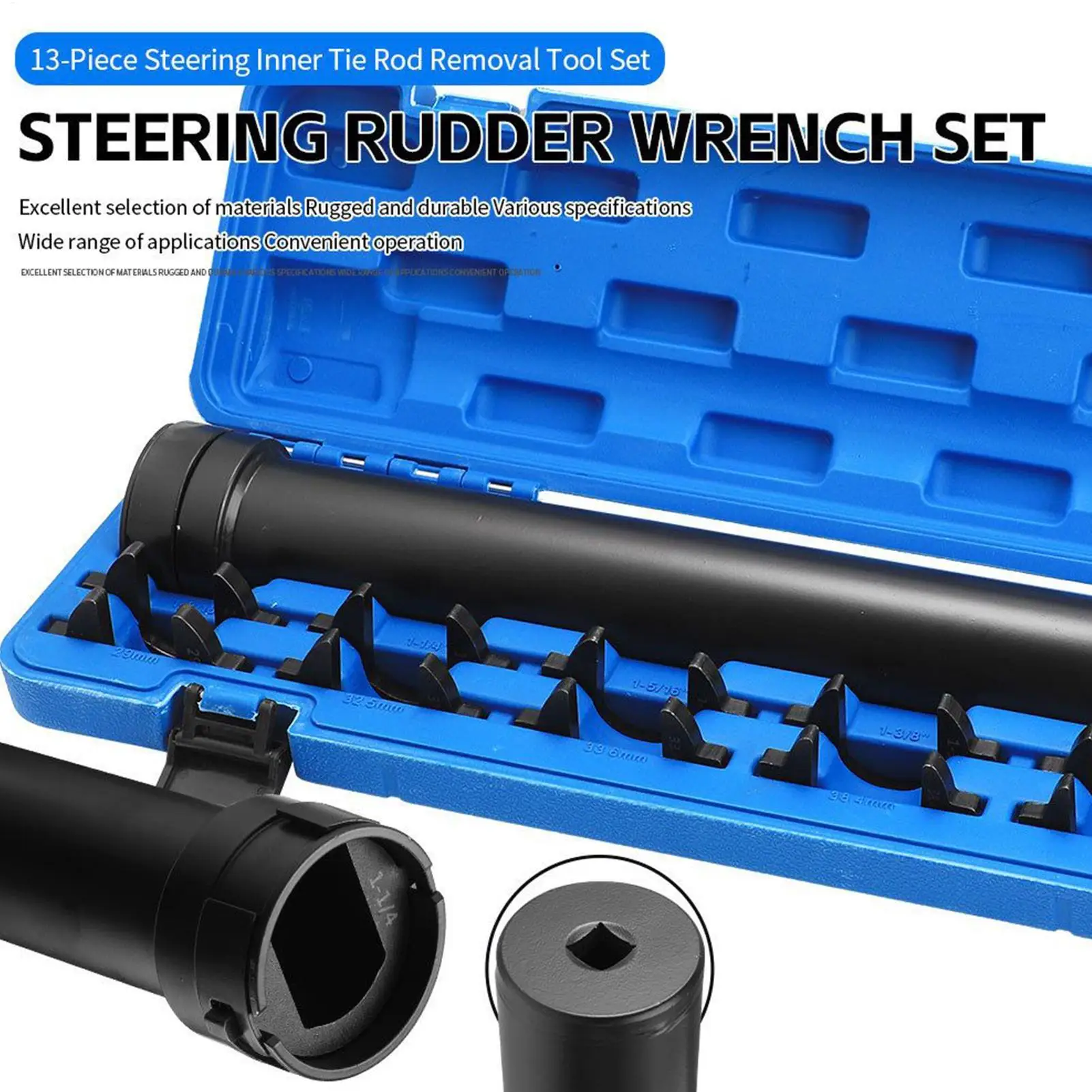 

13 шт., ключ для рулевого руля, внутренняя рулевая тяга, рулевая тяга, экстрактор для снятия внутренней шаровой головки, инструмент для ремонта шасси автомобиля
