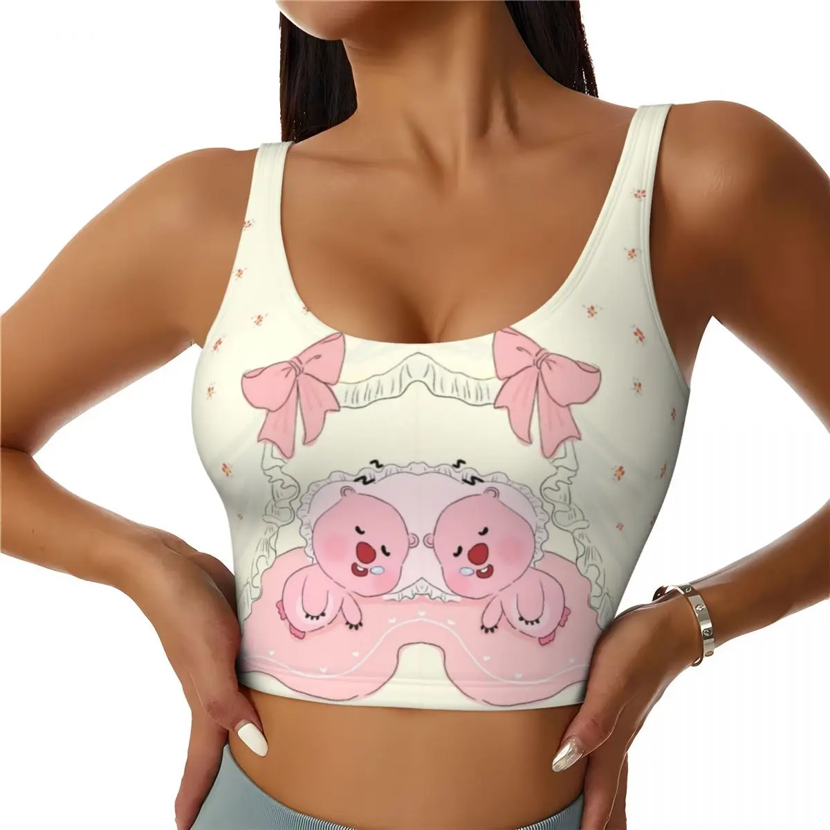 

Custom Zanmang Loopy Cartoon Sports Bra Women High Impact Workout Yoga Crop Top