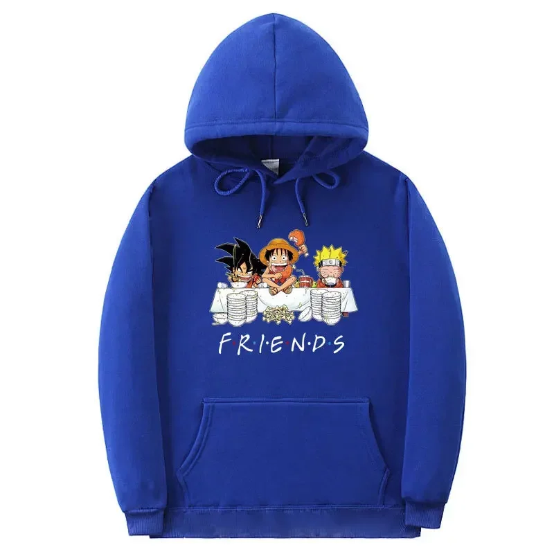 New Trendy Cool Autumn and Winter Anime One Piece Naruto Two-dimensional Student Hooded Sweater Men and Women Plus Fleece